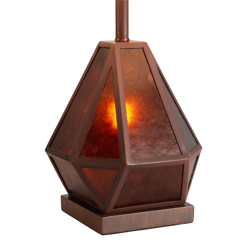 Artifact Natural Mica Table Lamp with Nightlight 22 Inch Gunmetal Charcoal Gray