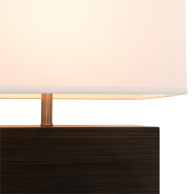 Zen Reclining Table Lamp - Gilded Ebony Wood Finish Weathered Brass
