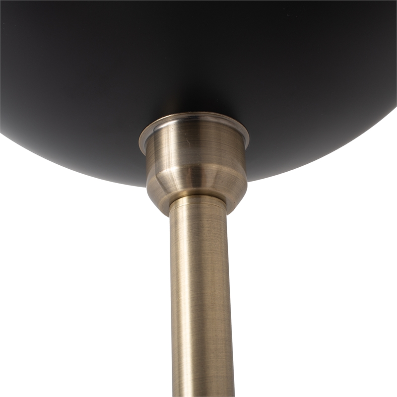 Luna Bella Torchiere Floor Lamp - Matte Black & Gold-Leaf Shade
