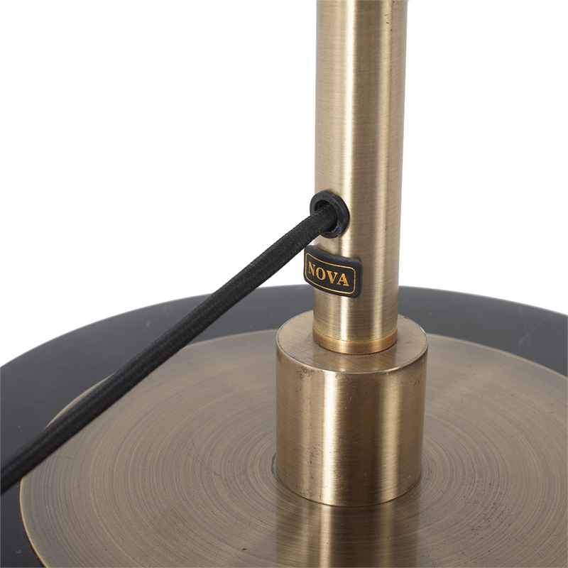 Luna Bella Torchiere Floor Lamp - Matte Black & Gold-Leaf Shade