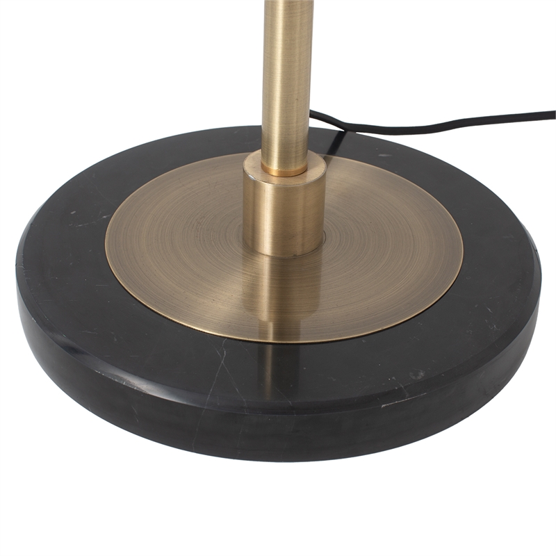 Luna Bella Torchiere Floor Lamp - Matte Black & Gold-Leaf Shade