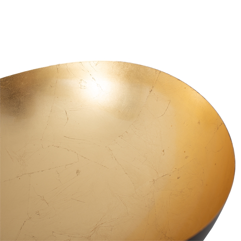 Luna Bella Torchiere Floor Lamp - Matte Black & Gold-Leaf Shade