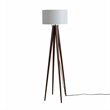 Quattro Floor Lamp - Dark Walnut Wood Finish & Weathered Brass Dimmer