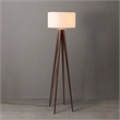 Quattro Floor Lamp - Dark Walnut Wood Finish & Weathered Brass Dimmer