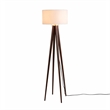 Quattro Floor Lamp - Dark Walnut Wood Finish & Weathered Brass Dimmer