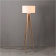 Quattro Floor Lamp - Natural Ash Wood Finish & Weathered Brass Dimmer