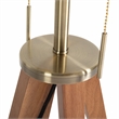 Quattro Floor Lamp - Natural Ash Wood Finish & Weathered Brass Dimmer