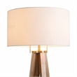 Quattro Floor Lamp - Natural Ash Wood Finish & Weathered Brass Dimmer