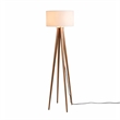Quattro Floor Lamp - Natural Ash Wood Finish & Weathered Brass Dimmer