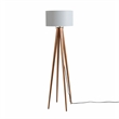 Quattro Floor Lamp - Natural Ash Wood Finish & Weathered Brass Dimmer