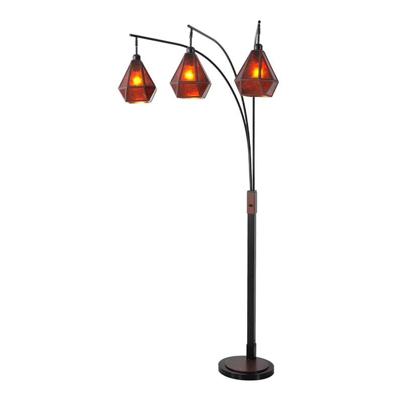 Artifact Natural Mica 3 Light Arc Floor Lamp 86 Inch Expresso Bronze