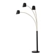 Culver 3 Light Arc Floor Lamp 86 Matte Black & Weathered Brass