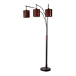 Layers Natural Mica 3 Light Arc Floor Lamp 86 Charcoal Gray & Gunmetal