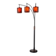 Layers Natural Mica 3 Light Arc Floor Lamp 86 Charcoal Gray & Gunmetal