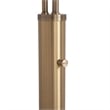 Moraga 3-Light Arc Floor Lamp in Brass with Bone Porcelain Shades