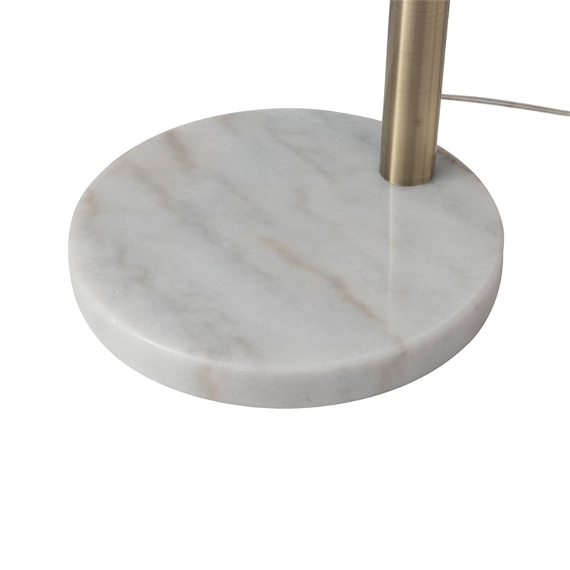 Moraga 3-Light Arc Floor Lamp in Brass with Bone Porcelain Shades