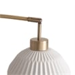 Moraga 3-Light Arc Floor Lamp in Brass with Bone Porcelain Shades