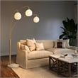 Moraga 3-Light Arc Floor Lamp in Brass with Bone Porcelain Shades