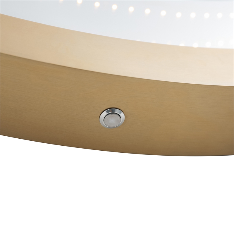 Starfall Vanishing Infinity LED Round Wall Mirror in Brass