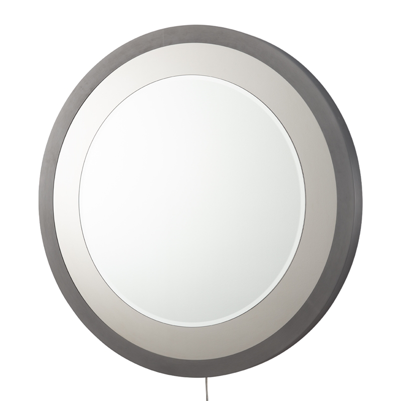 Starfall Vanishing infinity LED Round Wall Mirror in Gunmetal