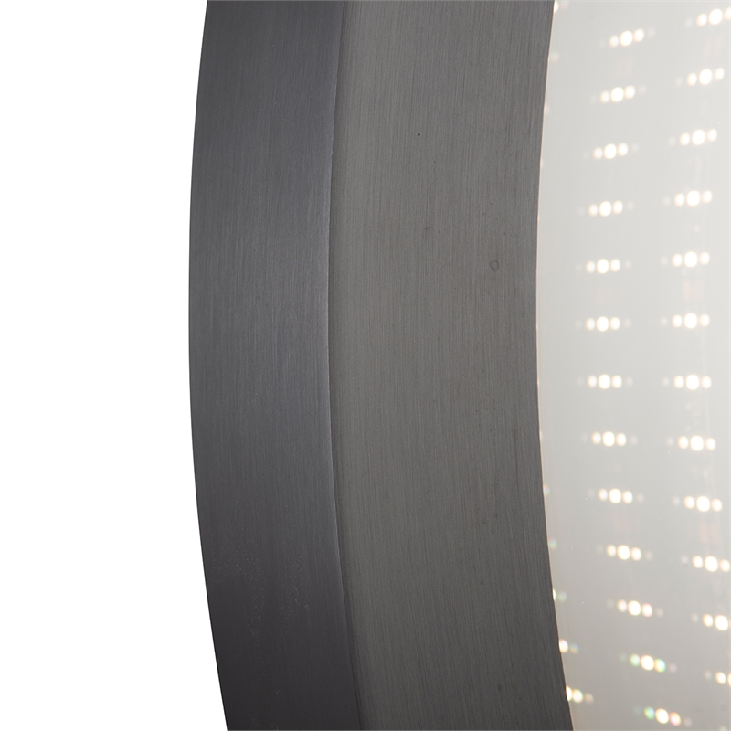 Starfall Vanishing infinity LED Round Wall Mirror in Gunmetal