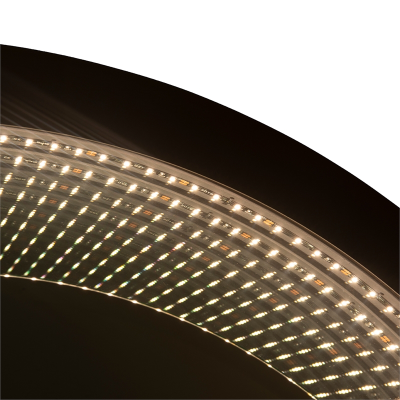 Starfall Vanishing infinity LED Round Wall Mirror in Gunmetal