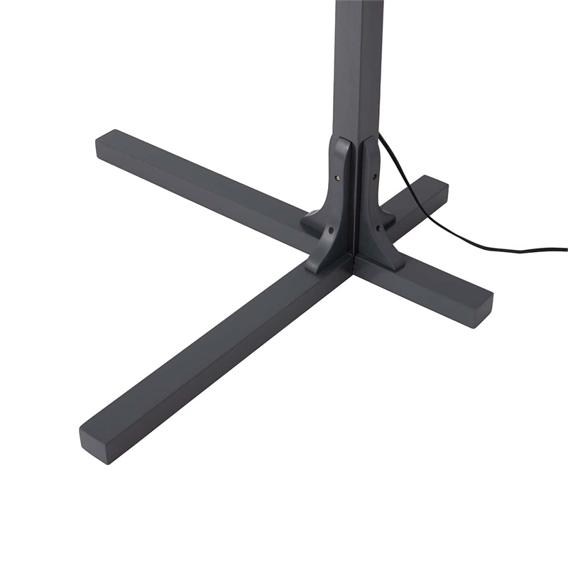 Natural Mica 3 Light Arc Floor Lamp - 86 Charcoal Gray Wood Gunmetal