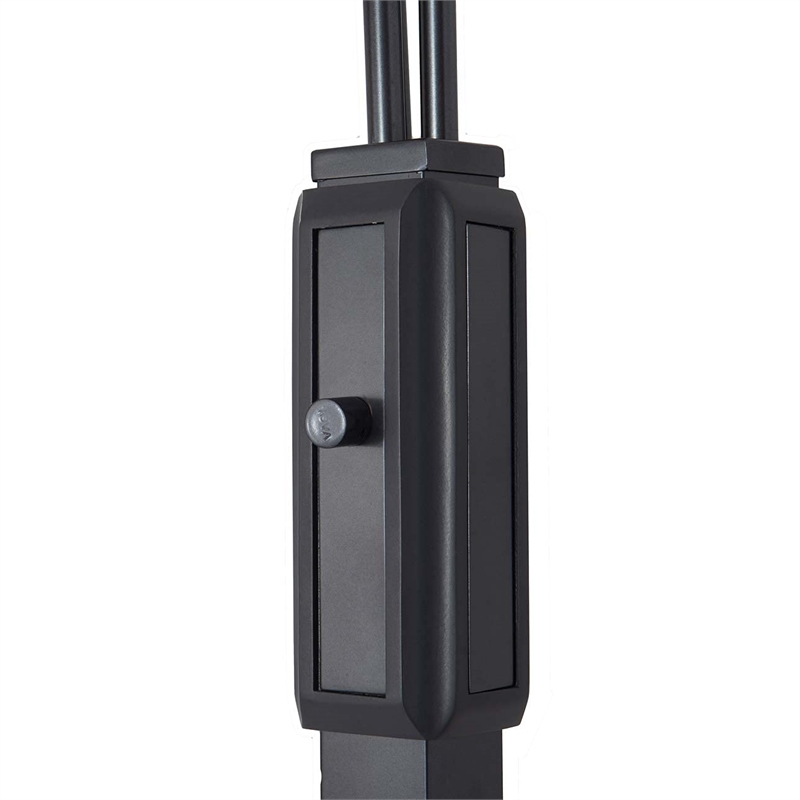 Natural Mica 3 Light Arc Floor Lamp - 86 Charcoal Gray Wood Gunmetal