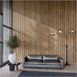 Natural Mica 3 Light Arc Floor Lamp - 86 Charcoal Gray Wood Gunmetal