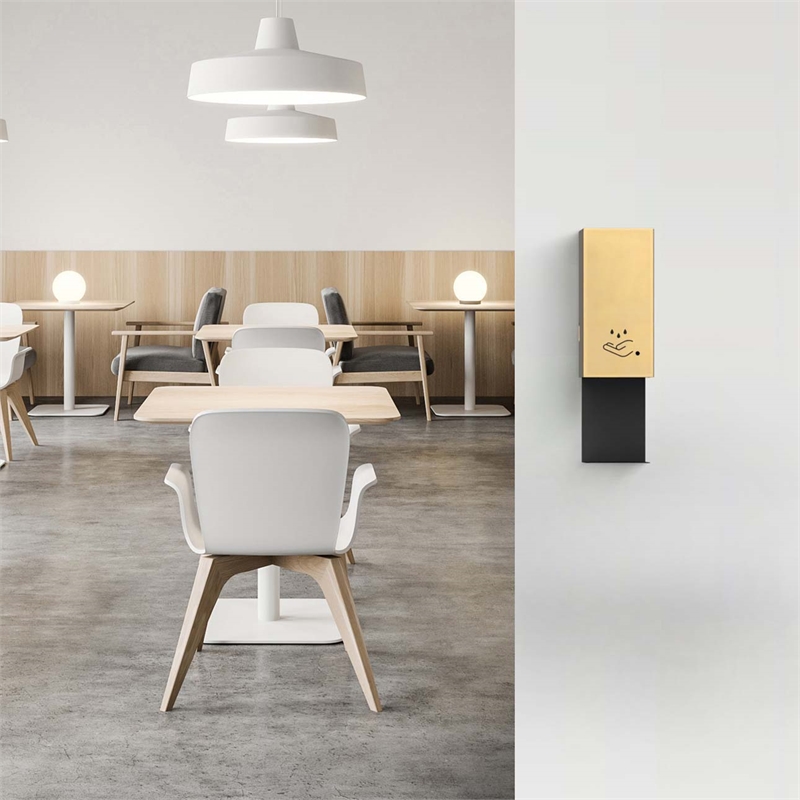 Luxe Wall Mount Touchless Hand Sanitizer Dispenser - 19 Brushed Brass