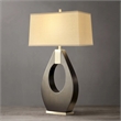 Pearson Table Lamp - 30 Pecan Wood and Brushed Nickel 3-Way Rotary Switch
