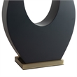 Pearson Table Lamp - Ebony Wood Weathered Brass White Cotton-Linen Shade