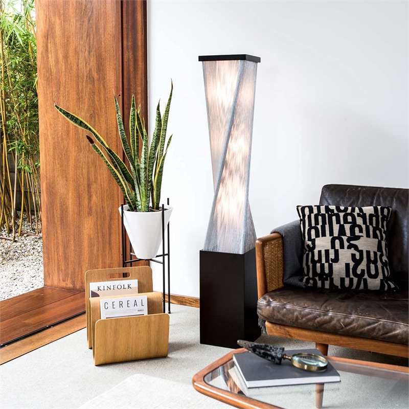 Torque Accent Floor Lamp - 54 Tall Base Espresso Wood finish