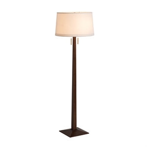 Taper Floor Lamp - Dark Walnut Wood Finish Weathered Brass