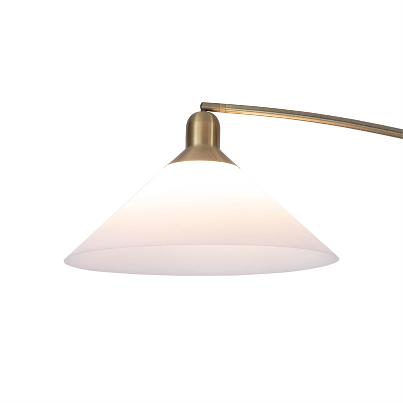 Melmar Arc Floor Lamp - Weathered Brass and Walnut Dimmer Switch V-base