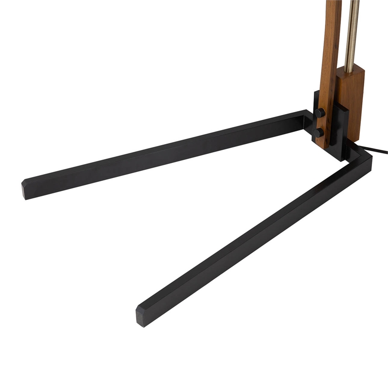Melmar Arc Floor Lamp - Weathered Brass and Walnut Dimmer Switch V-base