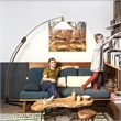 Melmar Arc Floor Lamp - Weathered Brass and Walnut Dimmer Switch V-base