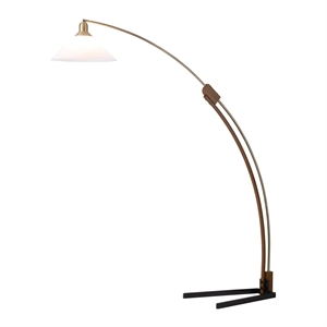 Melmar Arc Floor Lamp - Weathered Brass and Walnut Dimmer Switch V-base