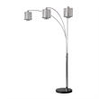Marilyn 3 Light Arc Floor Lamp - 90 Polished Chrome & Mylar/Crystal Shades