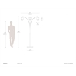 Marilyn 3 Light Arc Floor Lamp - 90 Polished Chrome & Mylar/Crystal Shades