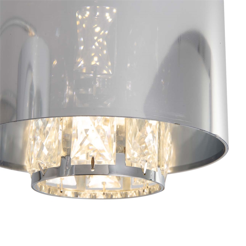 Marilyn 3 Light Arc Floor Lamp - 90 Polished Chrome & Mylar/Crystal Shades