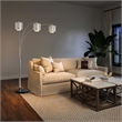 Marilyn 3 Light Arc Floor Lamp - 90 Polished Chrome & Mylar/Crystal Shades