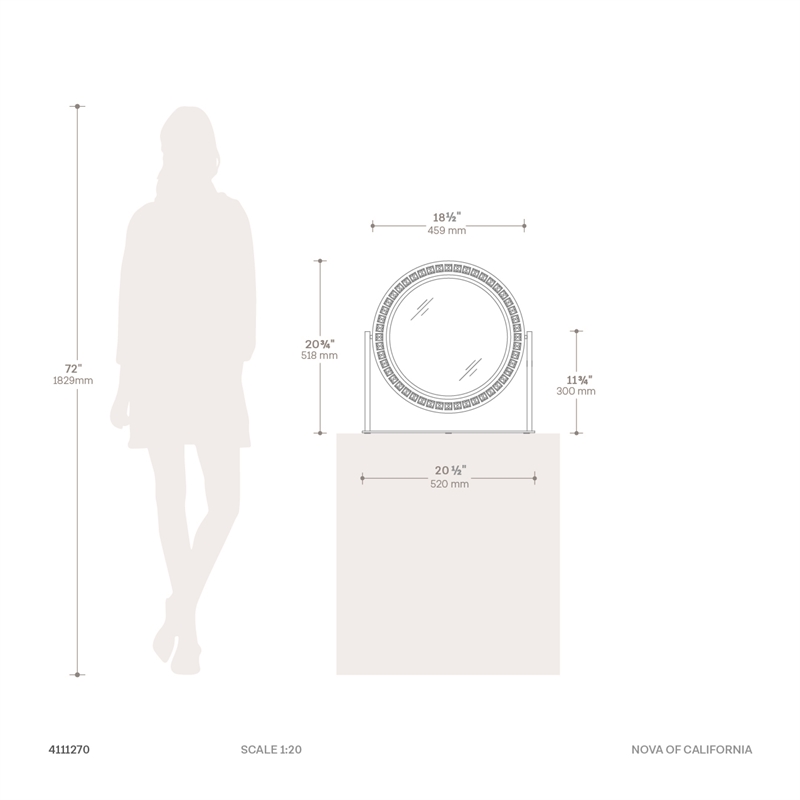 Marilyn Table Top LED Vanity Mirror - Weathered Brass