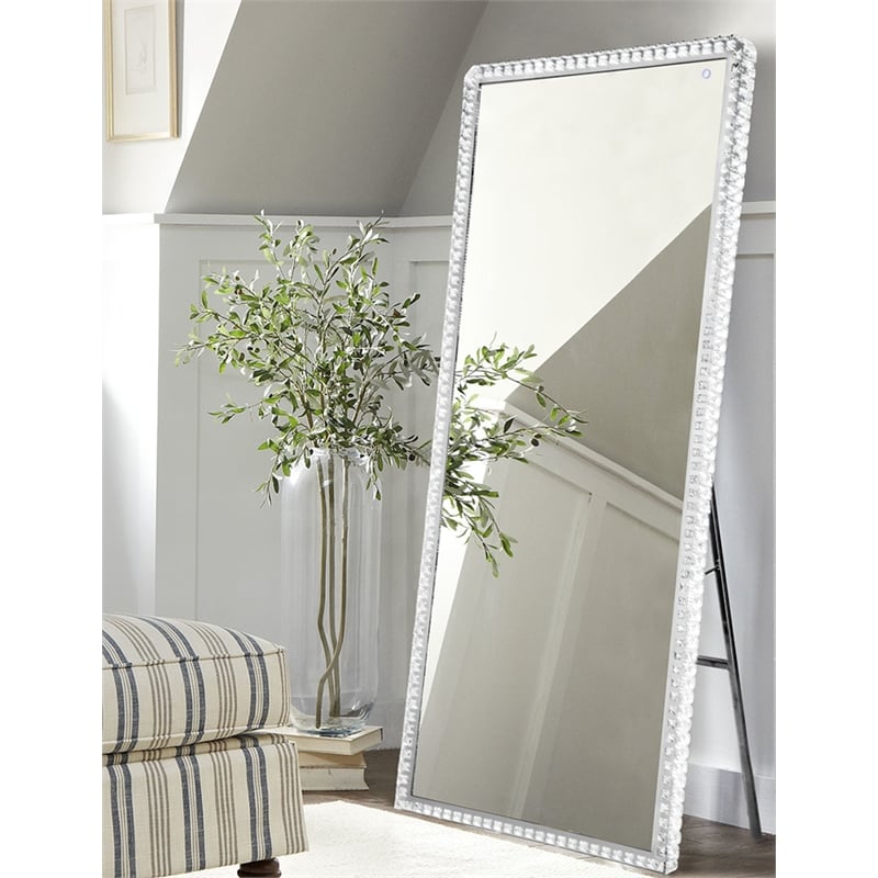 Marilyn Illuminated Leaner Floor Mirror - 71 Chrome On/Off Switch