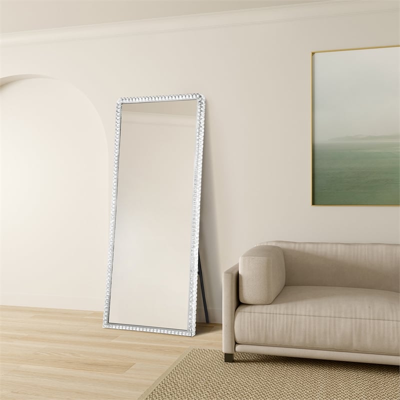 Marilyn Illuminated Leaner Floor Mirror - 71 Chrome On/Off Switch
