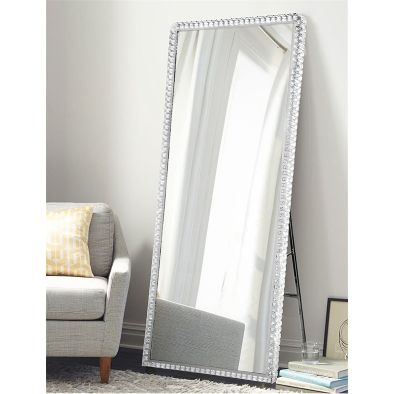 Marilyn Illuminated Leaner Floor Mirror - 71 Chrome On/Off Switch