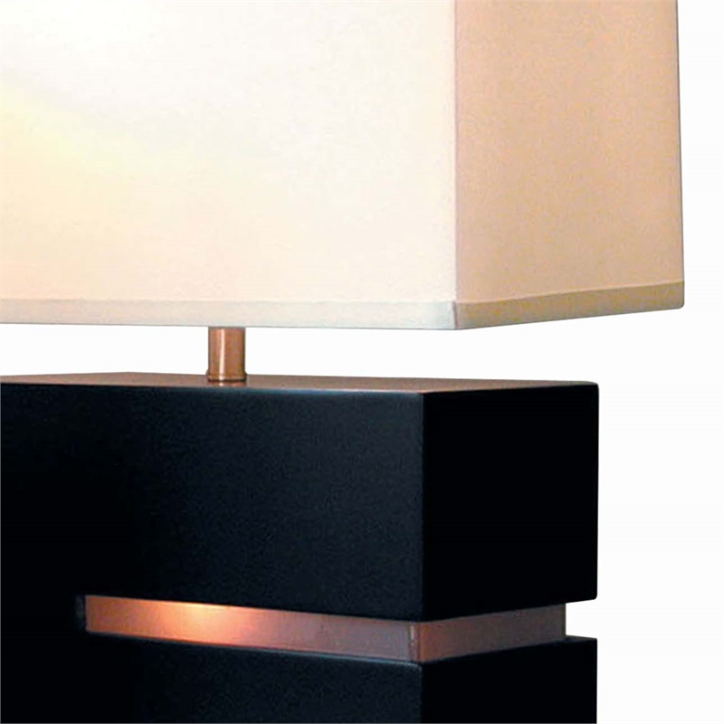Zen Reclining Table Lamp with Nightlight - 20 Espresso Wood Brushed Nickel