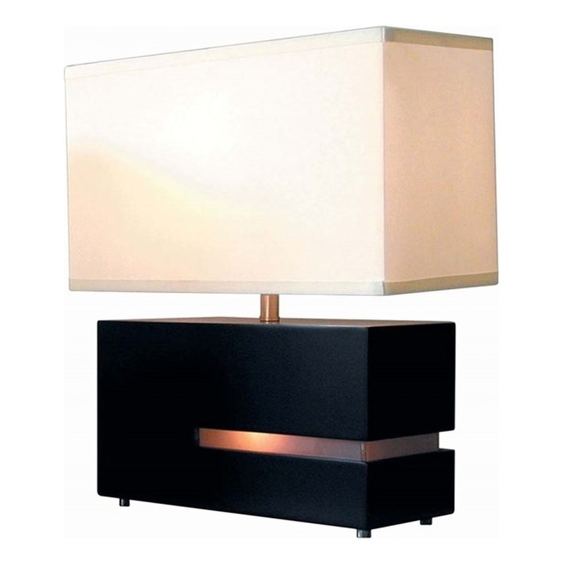 Zen Reclining Table Lamp with Nightlight - 20 Espresso Wood Brushed Nickel