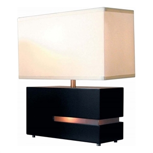 zen reclining table lamp with nightlight - 20 espresso wood brushed nickel