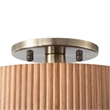 Tambo Semi-Flush Mount Ceiling Light - Natural Ash Wood Finish Weathered Brass